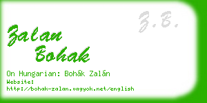 zalan bohak business card
